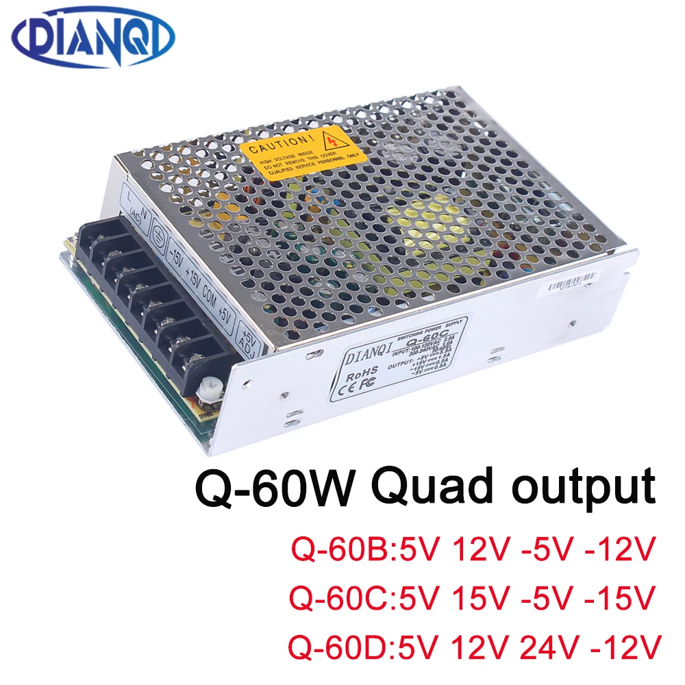 Q-60B 5V12V-5V-12V Quad Output Switching Power Supply driver Transformer Q-60C 5V15V-5V-15V ac dc converter Q-60D 5V12V24V-12V