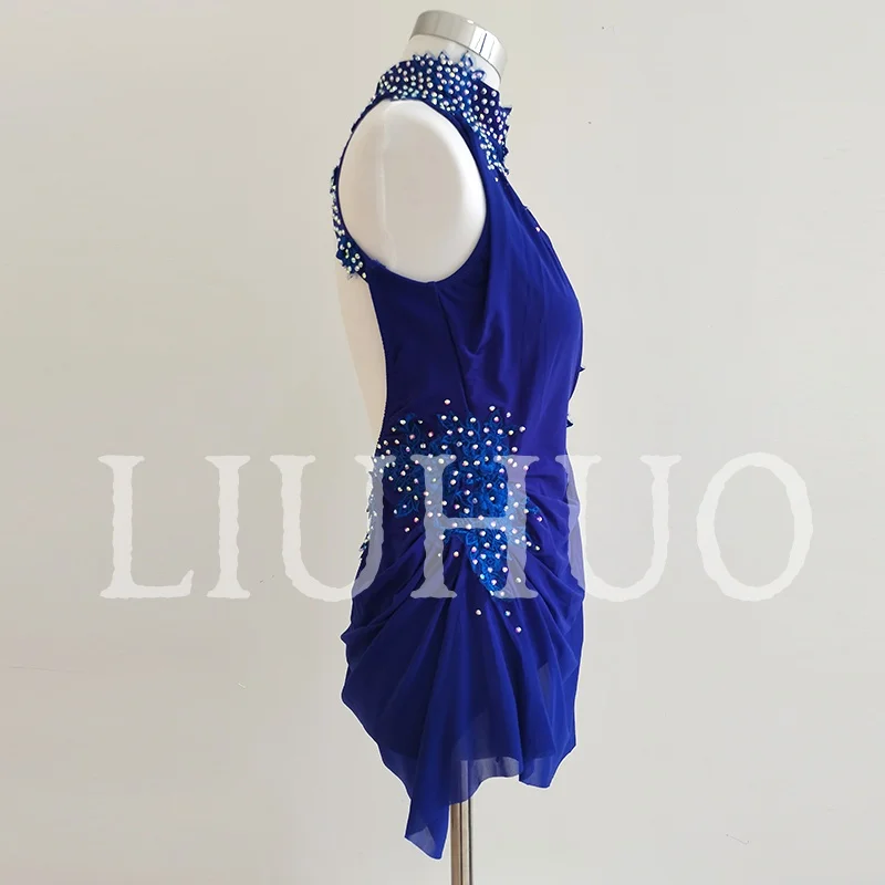 LIUHUO Blue Lyrical Dancing Dress for Performance Color Pole Skirt Factory Customize JC360
