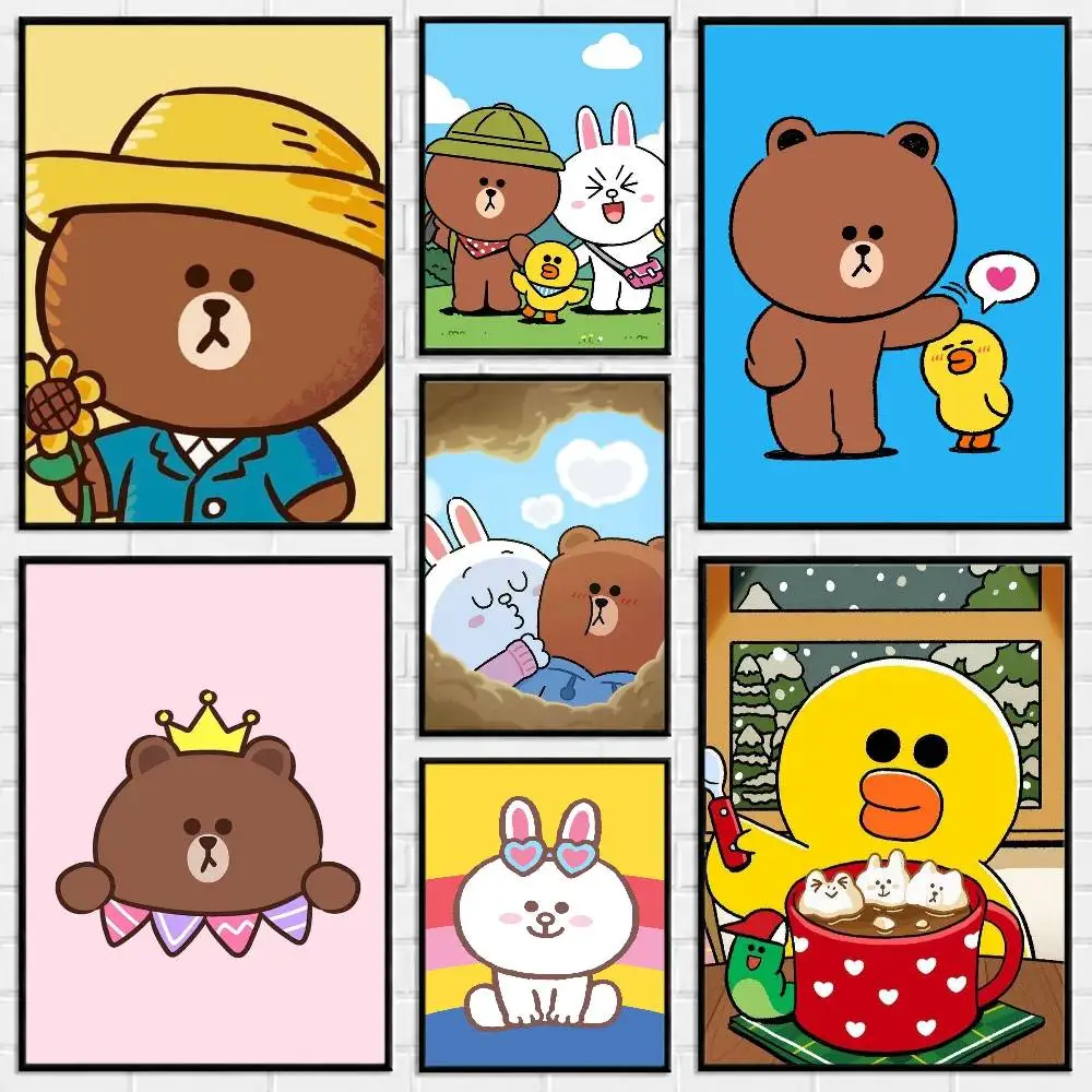 Cartoon L-LINE F-Friends Poster Versatile HD Waterproof Wall Art Self-Adhesive Decor for Any Space Ideal Gift