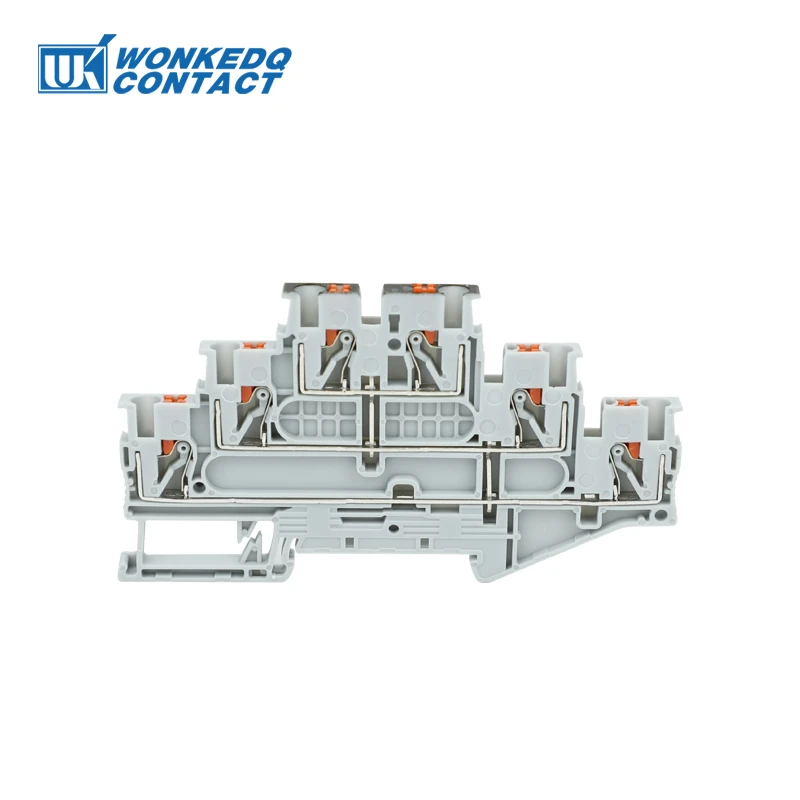 PT2.5-3L-PV Push-in 3-Level Din Rail Terminal Block With Equipotential Bonder Electrical Connector PT 2.5 mm² Terminals PT2.5-3L