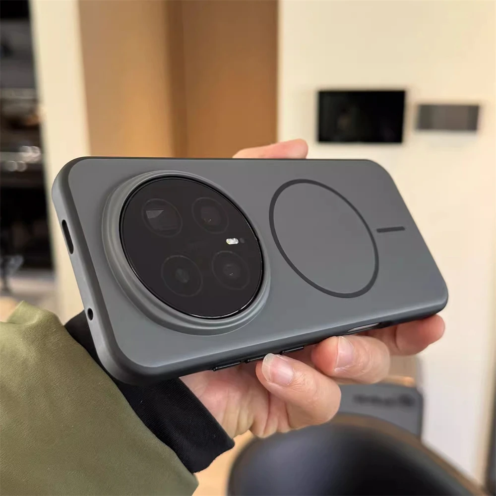 Luxuriöse, matte, einfache magnetische Silikon-Handyhülle für Huawei Honor Magic 8 Pro, Anti-Fingerabdruck, kabelloses Laden, schlanke Rückseite
