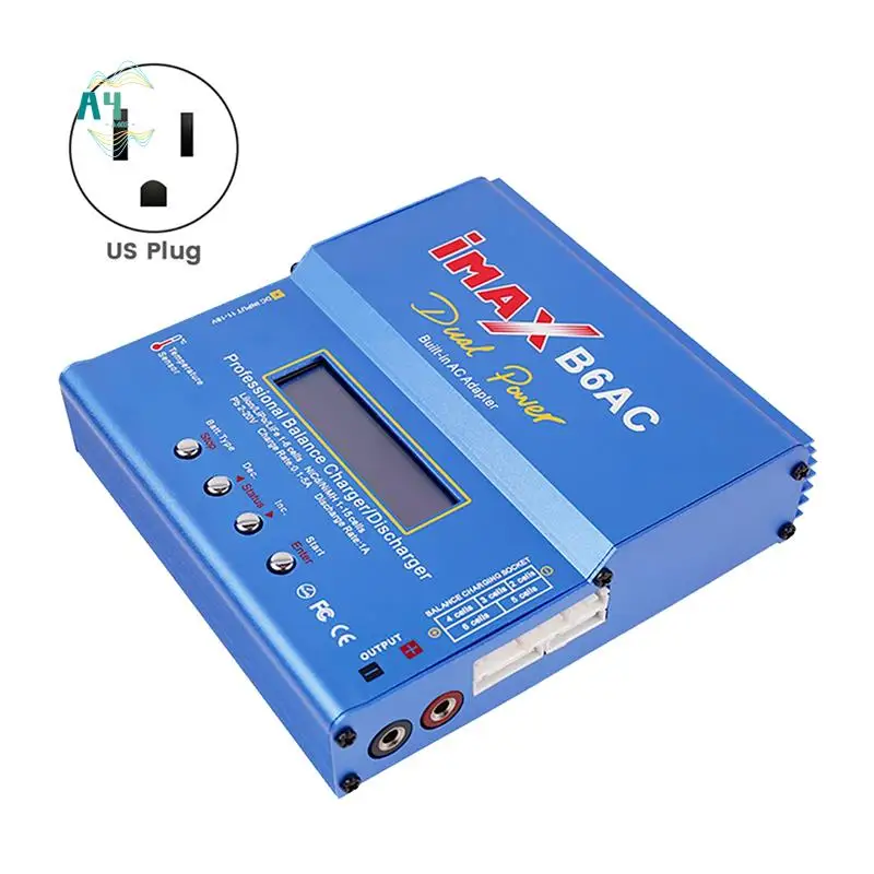

A40Z-для IMAX B6AC 80 Вт RC Balance Charger + кабель XT60 Цифровой Li-Life Nimh Nicd PB Lipo Разрядник для аккумулятора Американская вилка Легко использовать