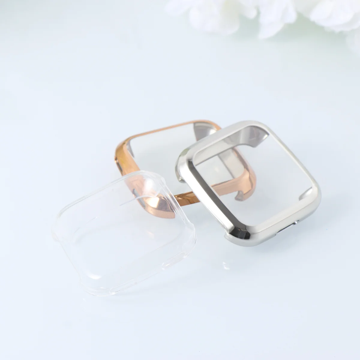 

3Pcs Tpu Watch Case Cover Protective Frame Anti-Fall Smartwatch Shell for Transparent Silver Rose Gold Covers