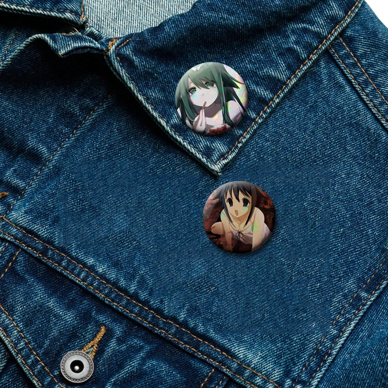 The Song of Saya Anime Figures Brooches 58mm Enamel Pins Cosplay Badge on Backpack Hat Decoration Clothes Accessories Gifts