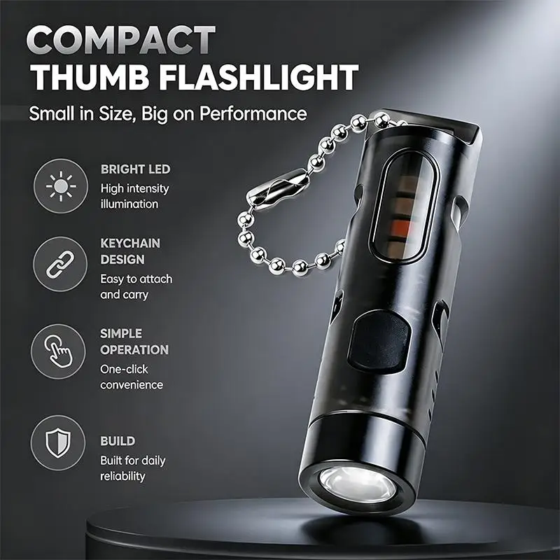 Mini LED Flashlight Portable USB Rechargeable Light Red Blue Flashing Light UV Detection Lamp Emergency Light Keychain Light
