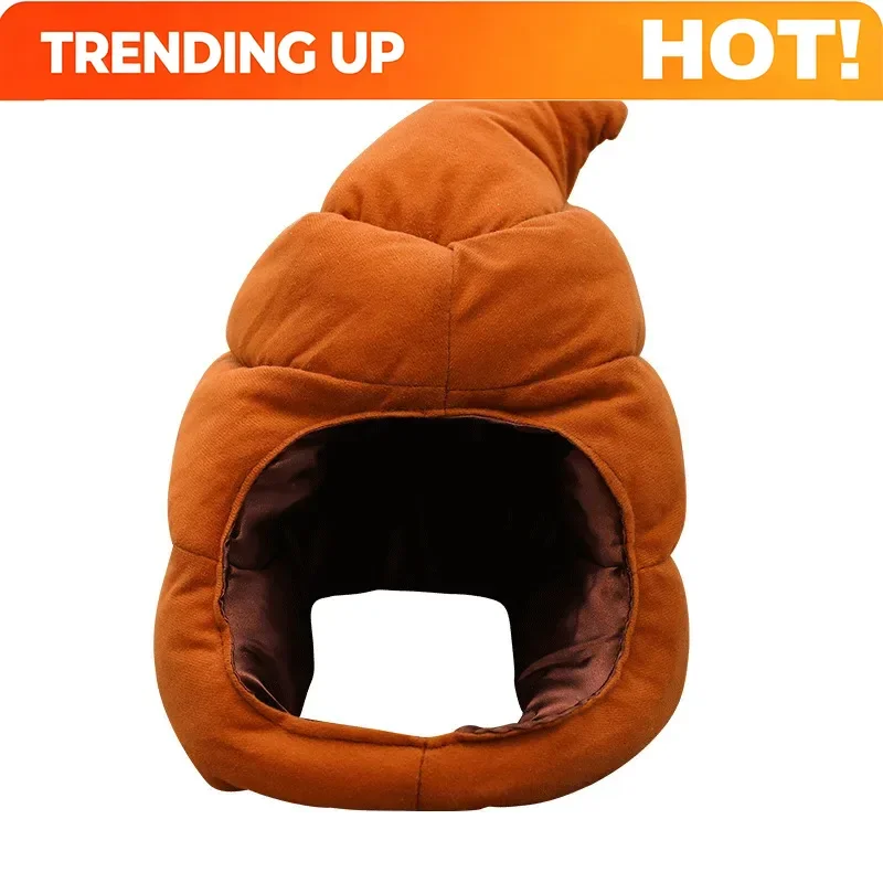 Customization Poop Head Cover Cute Quirky Poop Winter Warm Sand Sculpture Photo Funny Cartoon Oddball Poop Hat Funny Hat