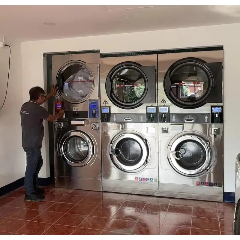 Commercial Laundry Equipment Cheap Stack Washing Machine With Dryer Coin Operated  Professional Washing for Laundromat/Business