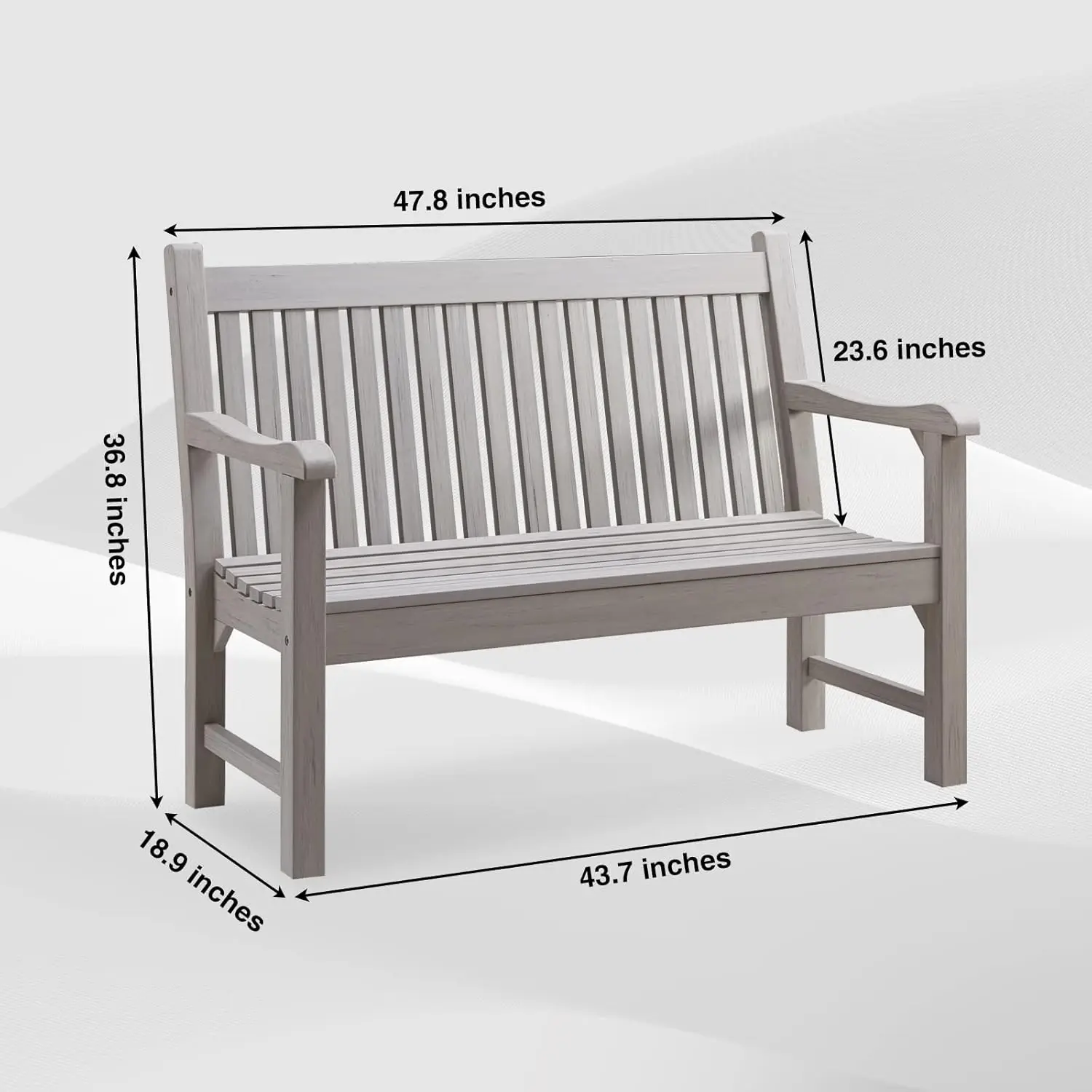 Banc de jardin extérieur tout temps, 2 prêts hypothécaires, XR Lumber. Banc commémoratif, Qui ne rôdit et ne se décolore jamais, Gris