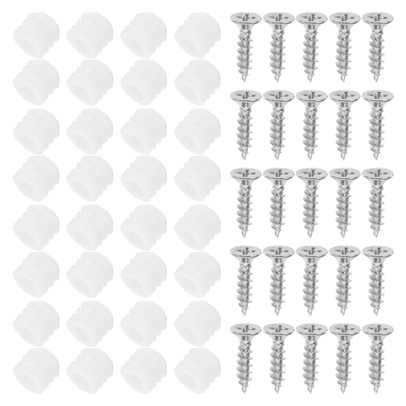 200Sets Cabinet Hardware Hinges Plastic Expansion Plugs Self Tapping Screws Secure Connection Kitchen Furniture