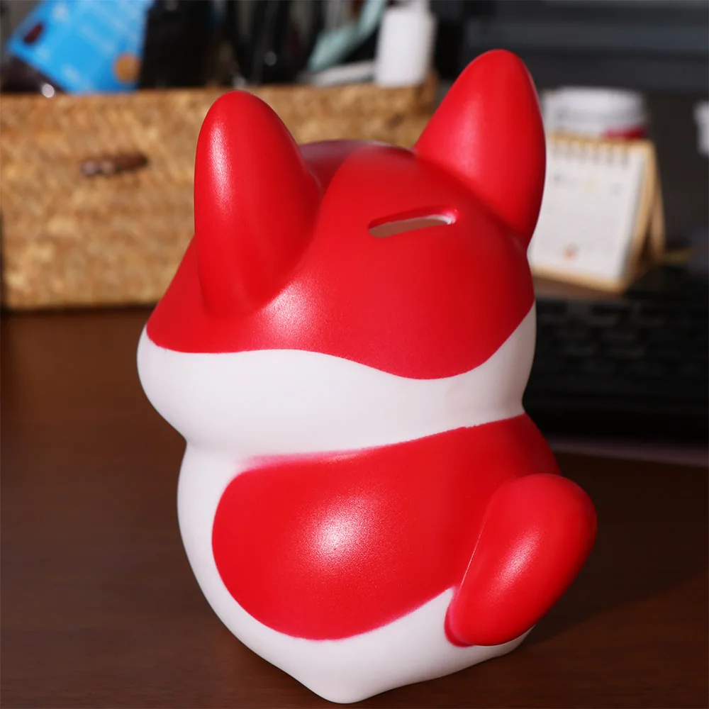 กระปุกออมสินรูปสุนัขคอร์กี้ การ์ตูน ของตกแต่งบ้าน กล่องใส่เงินเด็ก ป้องกันการตกกระแทก ของขวัญเทศกาล