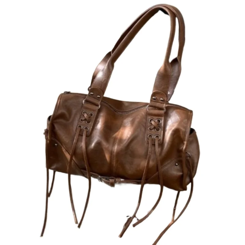 

Women's Temperament Commuter Shoulder Bag 2026 Spring and Autumn Universal Zipper Design Fashionable Women's Bag Tassel Handbags