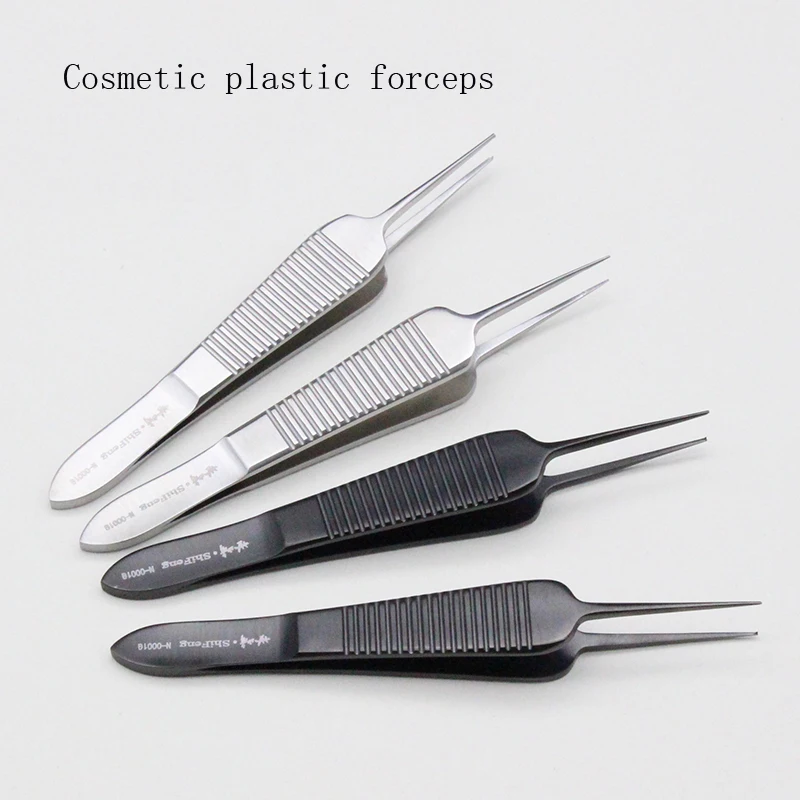 Nano traceless double eyelid tweezers Ophthalmic platform with tooth tweezers burying tool microscopic cosmetic plastic instrume