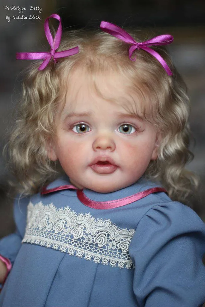 

NPK 28'' Unfinished Doll Parts with Hand Rooted Hair Betty Lifelike Reborn DIY Kit Painted Doll Kit
