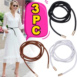 New 3-1PC Female Waist Chain Thin Belt Simple Decoration Tie With Dress Long Waist Rope Knotted Vintage Dresses String Waistband