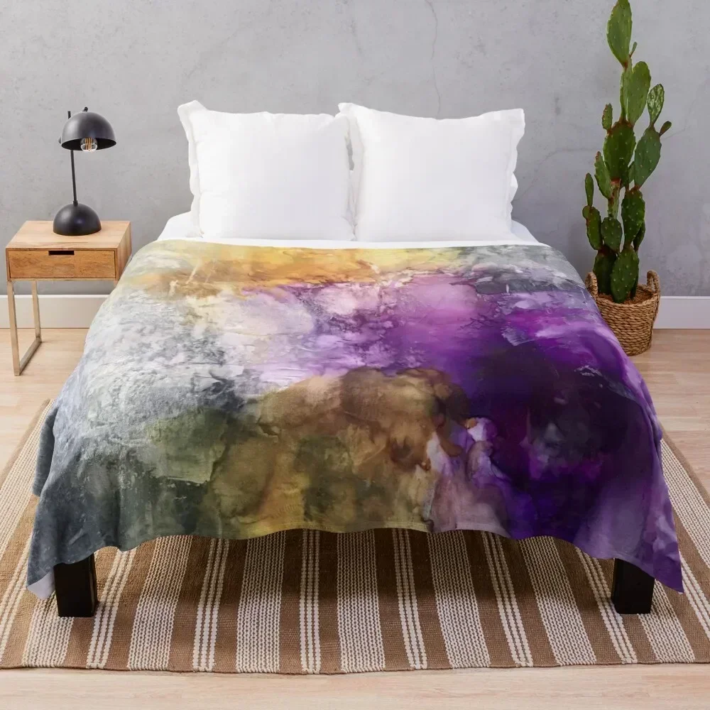

purple and yellow Throw Blanket