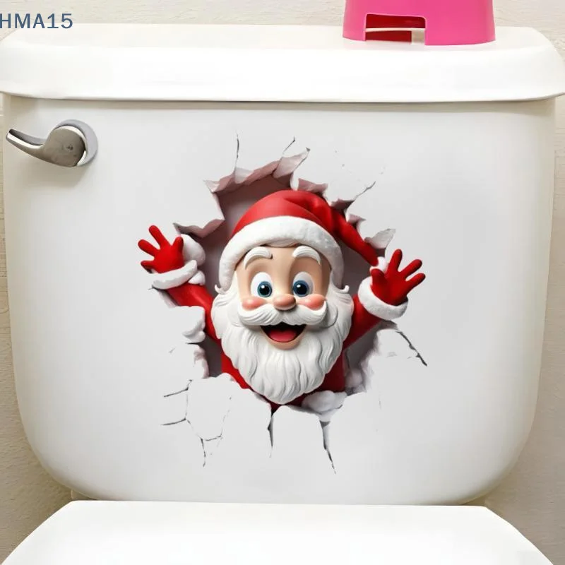 【YA】Christmas Snowman Tree Toilet Sticker Merry Christmas Party Decoration Xmas Bathroom Decor Navidad Natal New Year Gift
