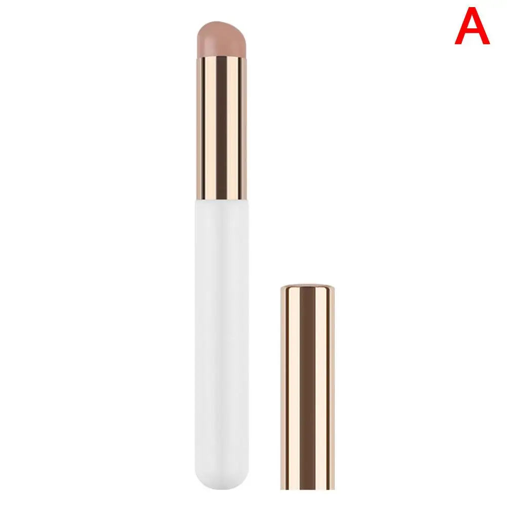 Silicone Lip Brush With Lid Round Head Makeup Brush Concealer Brush Applicator Lipstick Portable Mini Makeup Tool Multi-Use A4P9