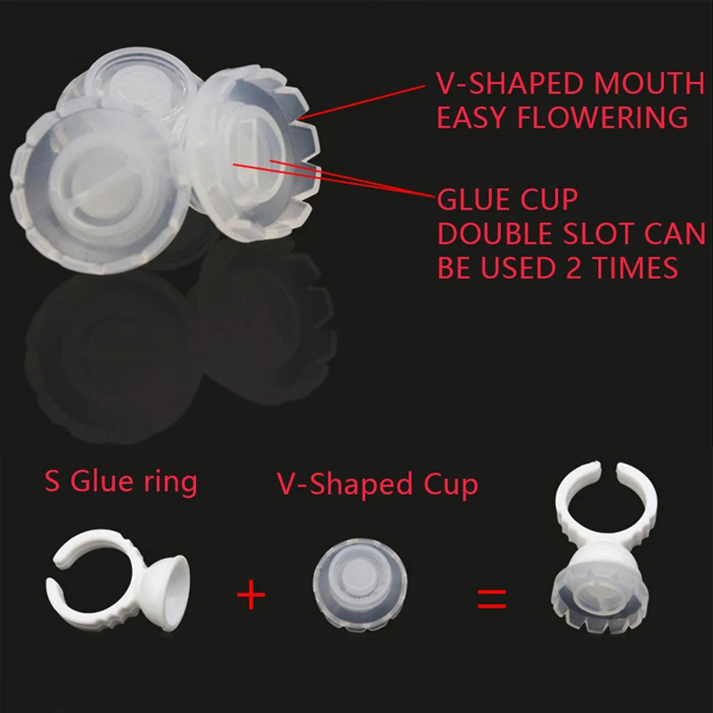 まつげファンサポート,100個/パッケージ,まつげ接着剤ホルダー,メイクアップツール,ボリュームフラワー用