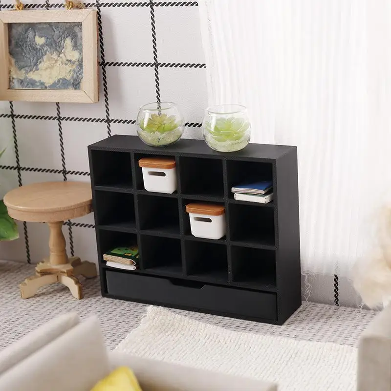 

1/12 Dollhouse Simulation Storage Cabinet Display Rack Model Dollhouse Miniature Furniture Decoration Doll House Accessories