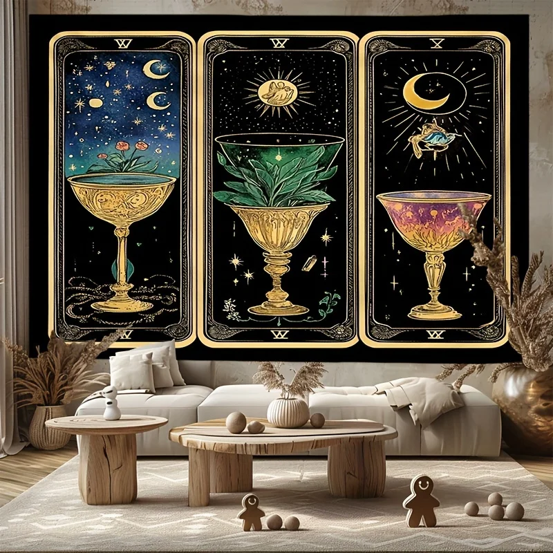Celestial Zodiac Constellation Tarot Hanging Wall Tapestry Astrology Night Sky Decor Boho Room Art Print