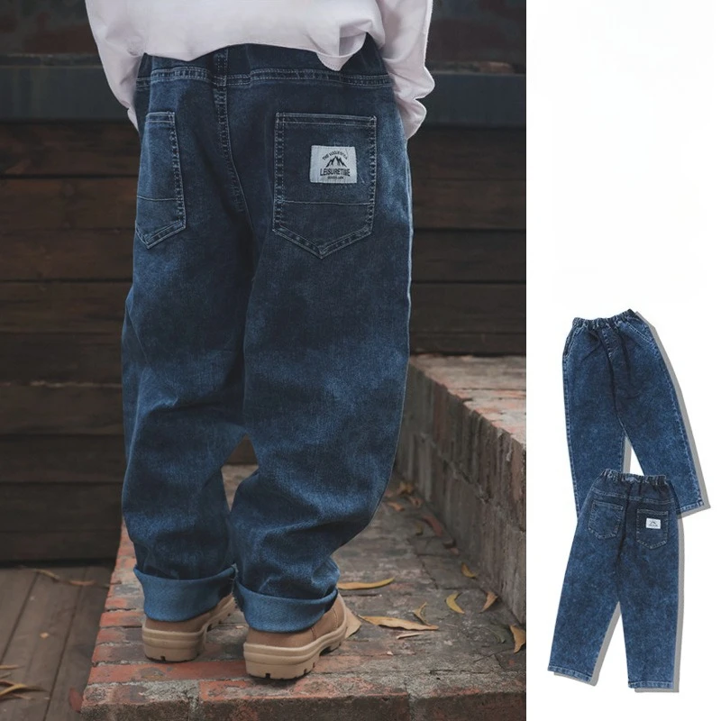 

Boys' Loose Straight Jeans 2026 Spring New, Soft Denim Casual Long Pants for Toddler Kids Comfort Daily Wear