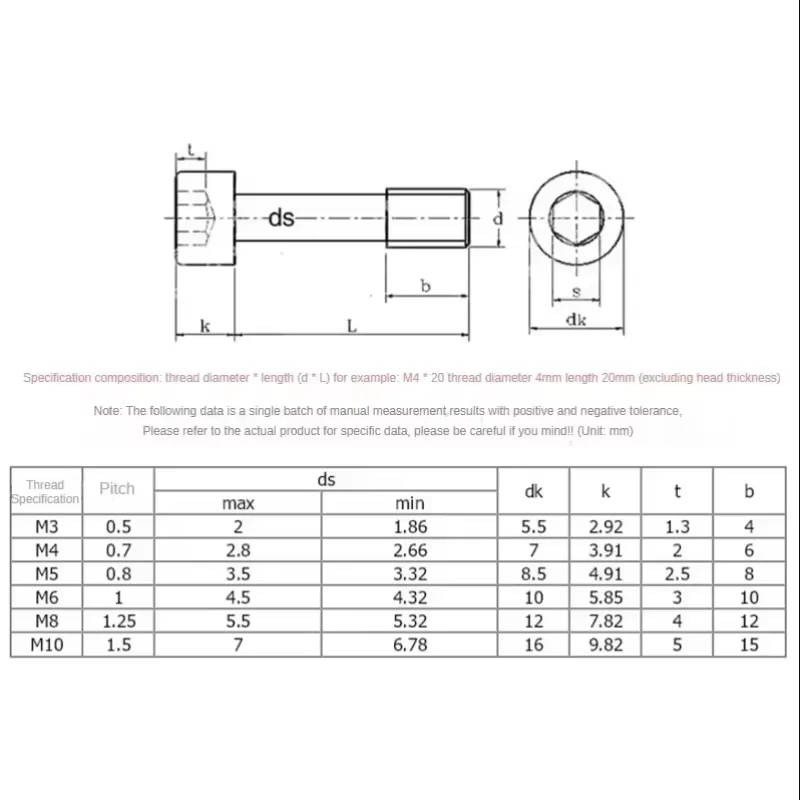 M2 M2.5 M3 M4 M5 M6 M8 304 Stainless Steel Hexagon Hex Socket Head Screws Allen Loosening Bolts Half Thread Bolts