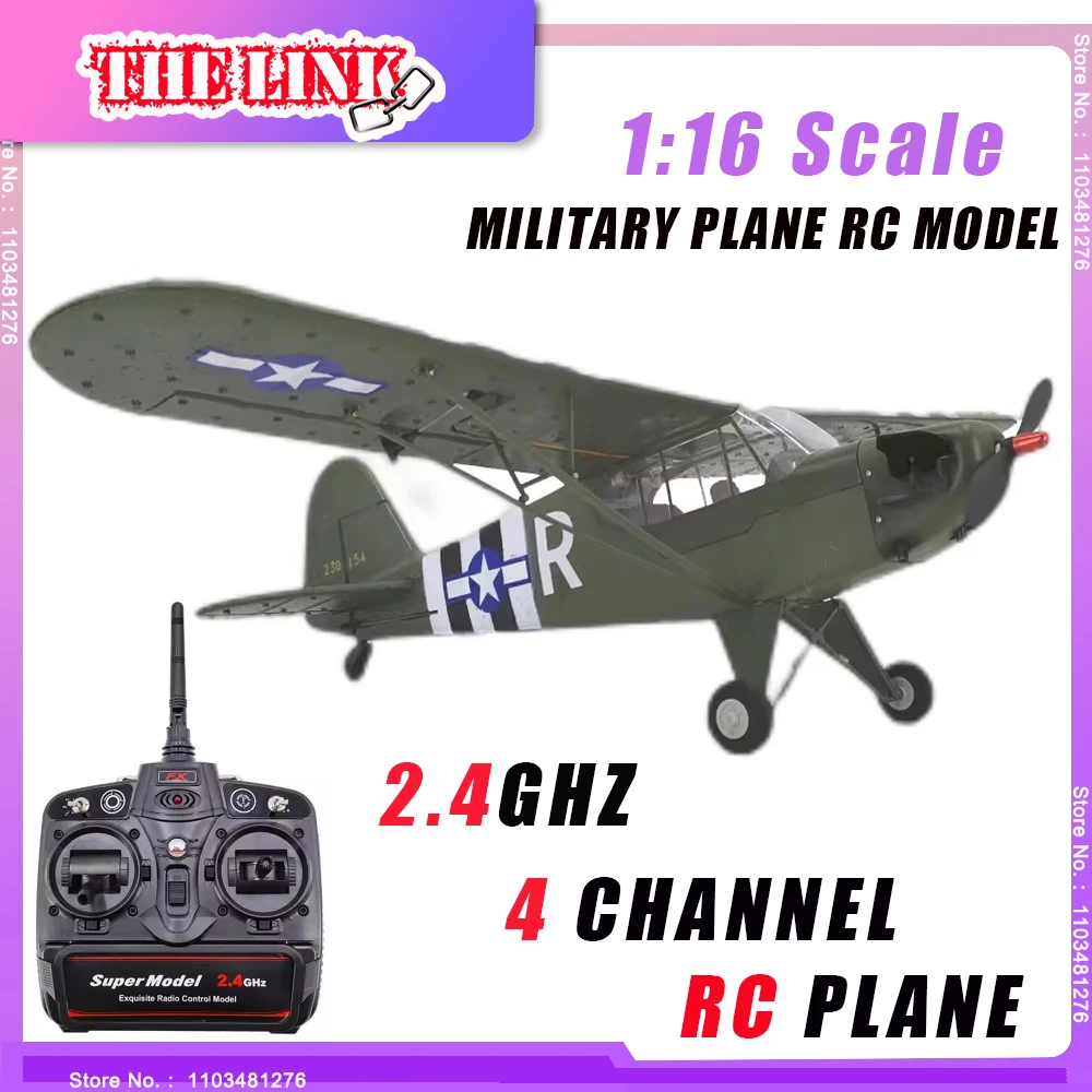 COOLBANK 1:16 J-3 CUB RC Plane RTF 2.4Ghz 4Channel Remote Control Airplane World War 2 Remote Control Aircraft Model Toys FX9703