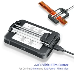 JJC Aluminium Slide Film Cutter For 35 mm and 120 Format Film Strips Anti-Slip Film Head Cutter and Replacement Cutter Blade Kit