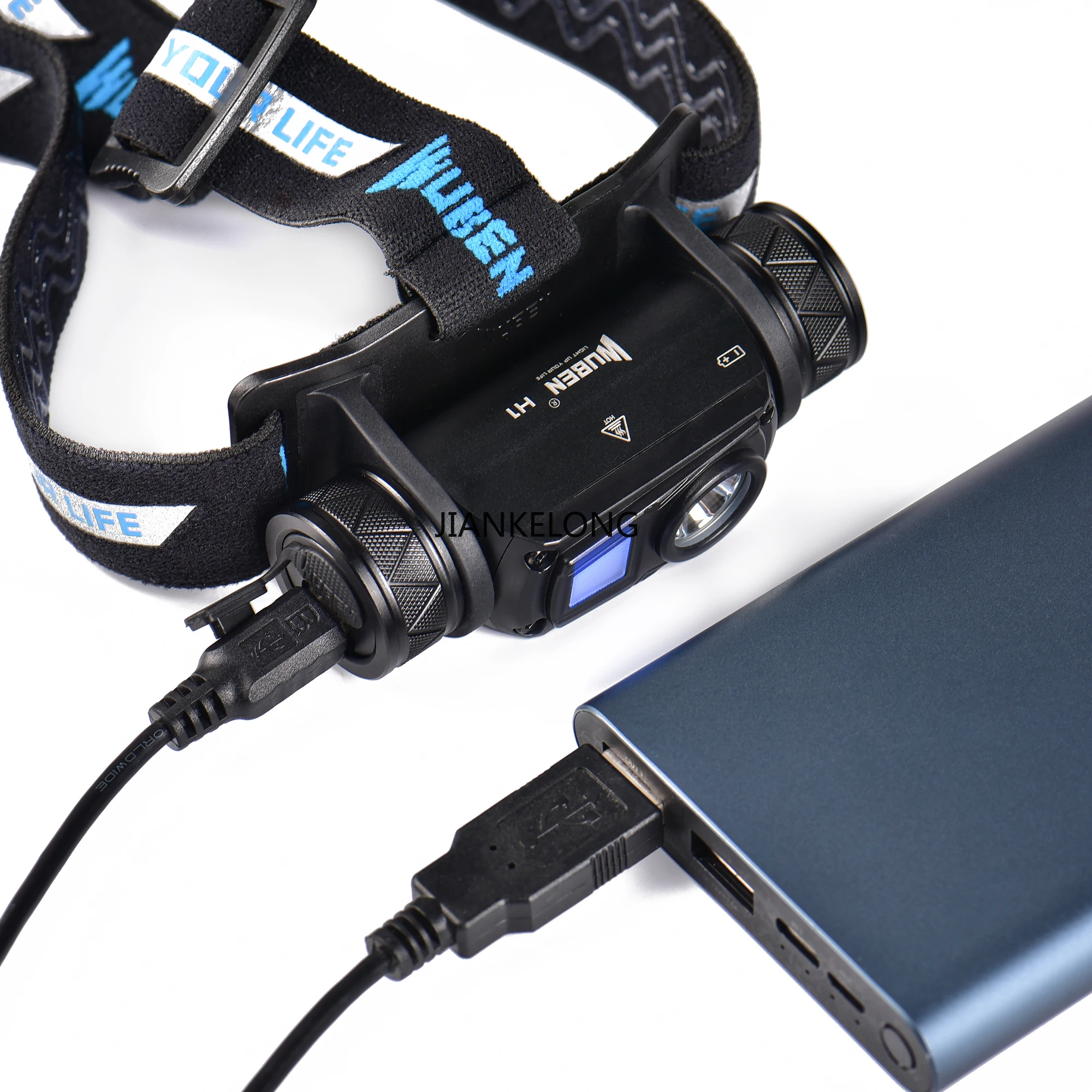 Wuben H1 كشافات أمامية قوية للشحن في الهواء الطلق فائقة السطوع لصيد الأسماك الليلية وخفيفة الوزن وعمر بطارية طويل