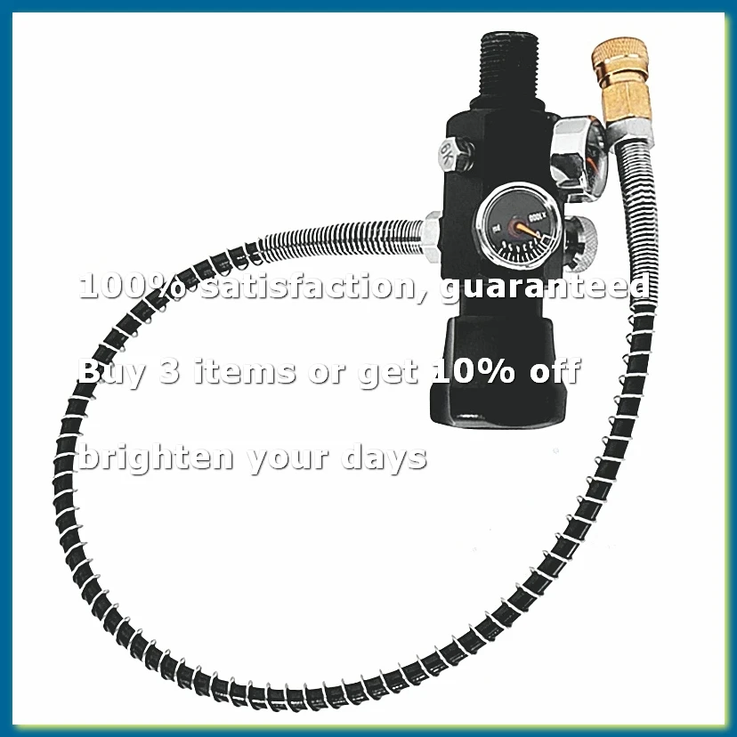 ●HPAT M18X1.5 Fill Refill Station Tank Charging Valve Dual Gauge with 50cm High Pressure Hose