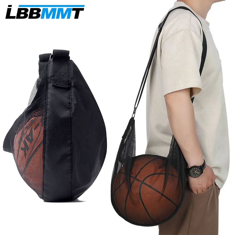 Bolsa de pelota de malla multifuncional con correa ajustable y bolsillo con cremallera, plegable, de gran capacidad, para deportes, gimnasio, playa, almacenamiento de viaje
