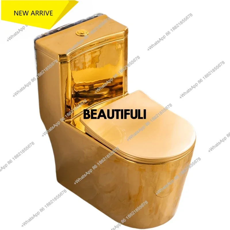 ab01  Siphon Water-Saving Mute Tuhao Gold Toilet Anti-Blocking Deodorant Ceramic Electroplating Gold