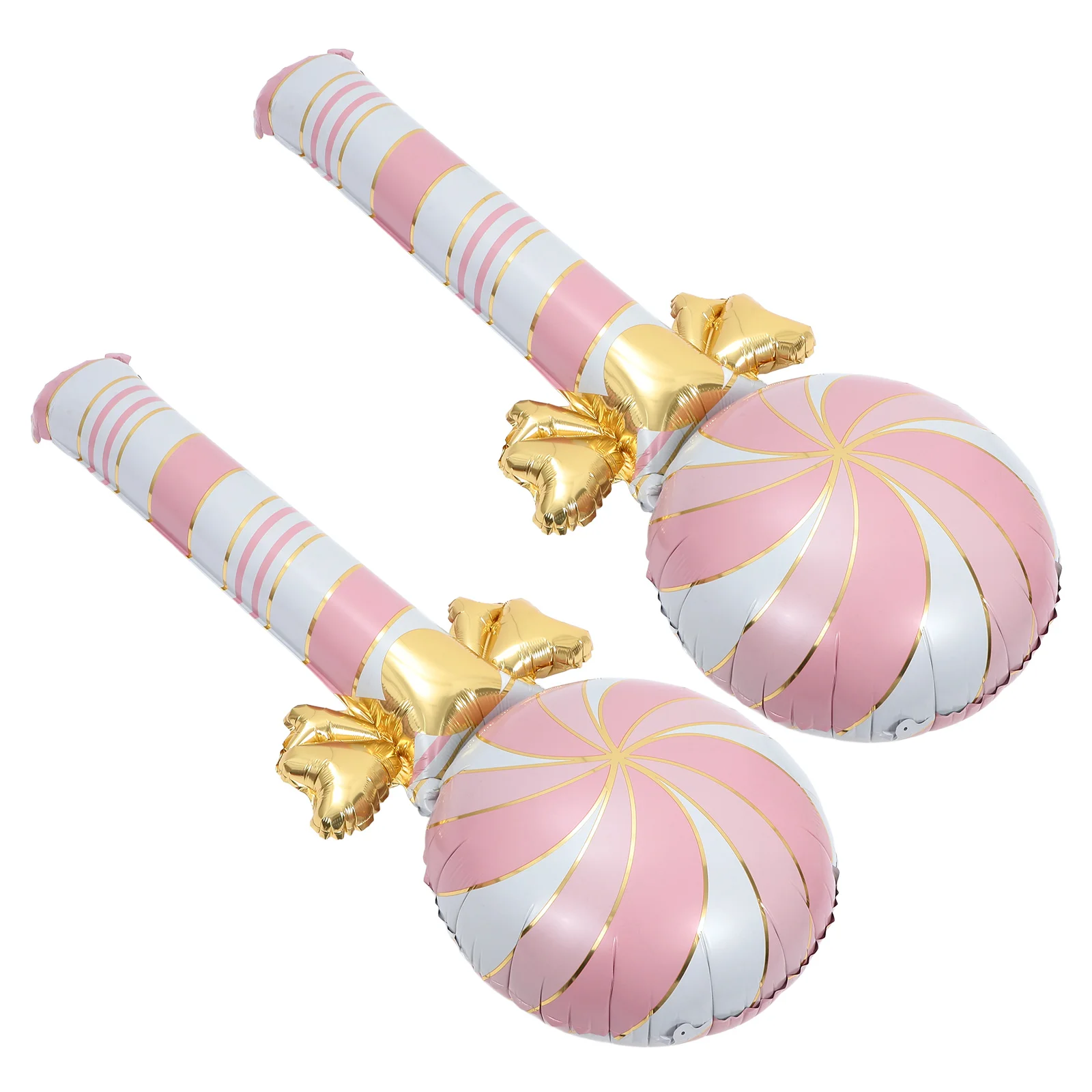 

2 Pcs Baby Toy Candy Cane Balloons Exquisite Decor Round Christmas Foil Decorations Pink Party Decors