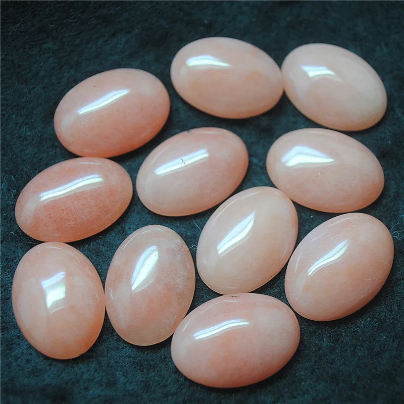 10PCS Natural Pink Jade Cabochons Oval Shae 18X25MM Loose Beads Cabs No Hole Hot Selling Gemstnonpe Fopr Jewelry Designs