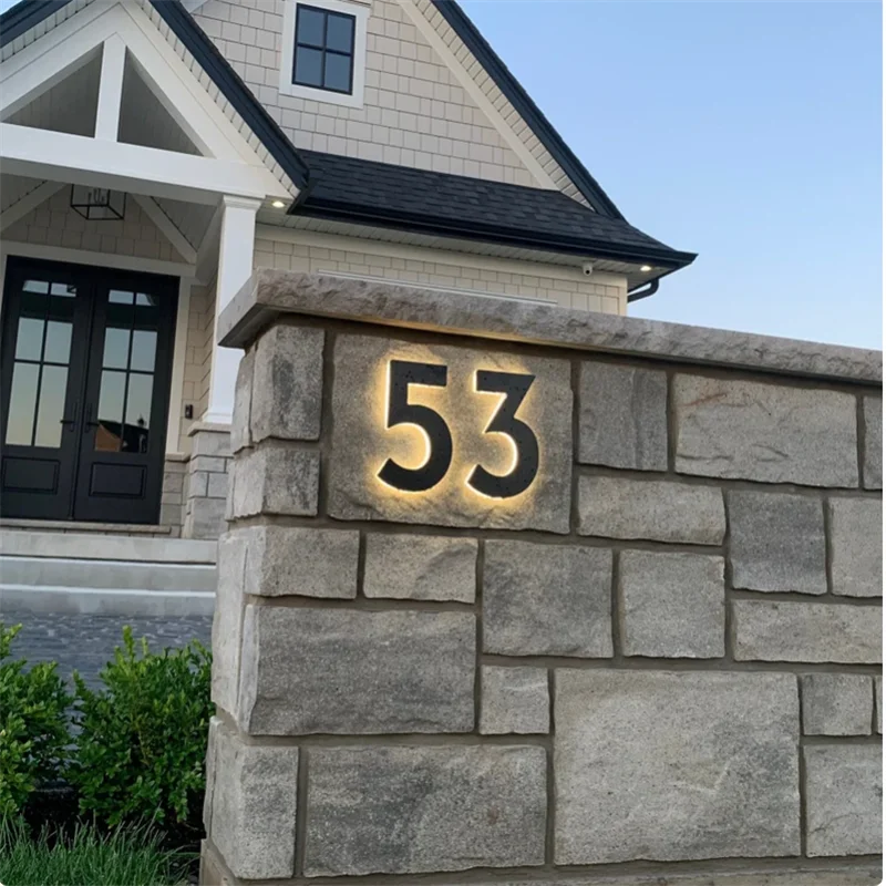 3D Letter Number Signs LED Backlit House Numbers Door Number Street Home Number Sign