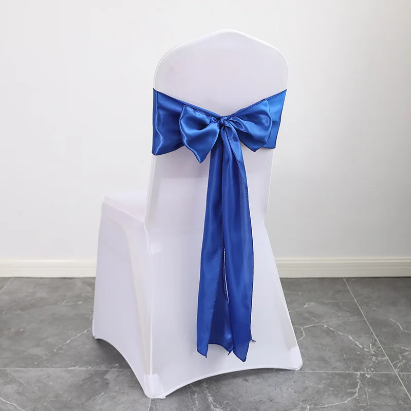 Hochzeit Dekoration Geburtstag Party Dunkelgrün Farbe Stuhl Schärpe Satin Selbst Krawatte Bands Knoten Hotel Bankett Weiß Stuhl Abdeckung Dekor – Detail 32