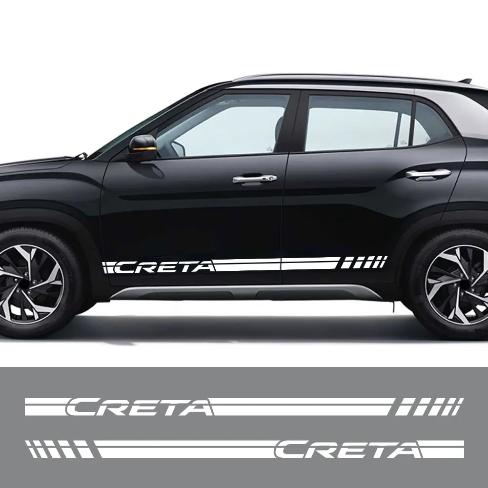 2Pcs Car Side Body Stickers For Hyundai Creta 2 II Accessories Ix25 Tuning Auto DIY Sport Styling Vinyl Film Decals