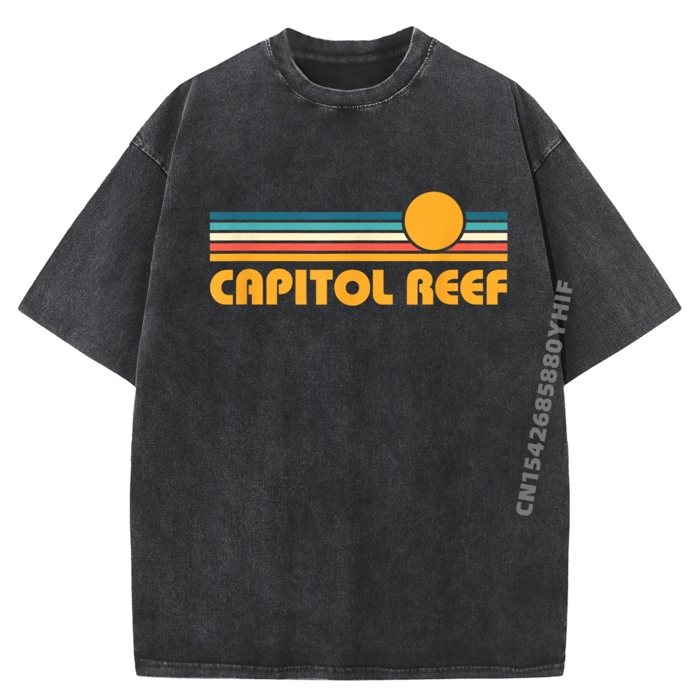 

Capitol Reef National Park Sunset Cotton Tops Tees For Male Slogan T-shirts For Men Classic Comfortable Tops Washed Shirt