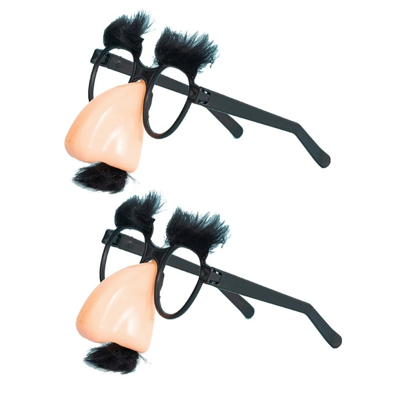 Y1UB Funny Disguise Glasses Stand out with Big Nose Eyebrows Design for Halloween Party