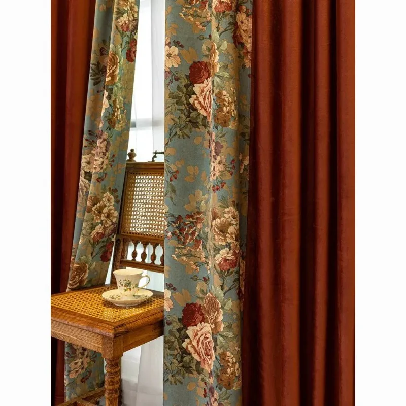 European Style Light Luxury Living Room Curtain Decoration Home Sunshade Blackout Curtains Bedroom Customized Window Drapes 커튼