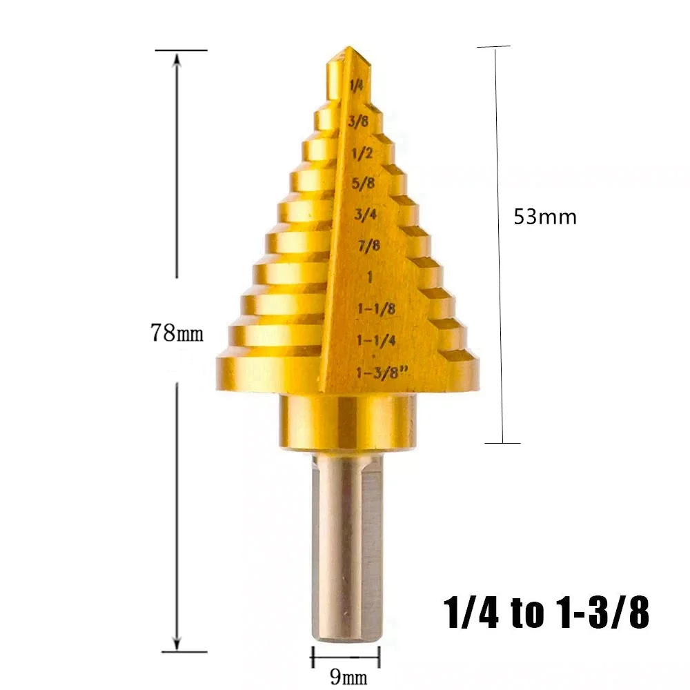 5-35MM HSS Step Drill Tool 13 Steps Multiple Hole Metals Platic Wood Cone Drill Bits