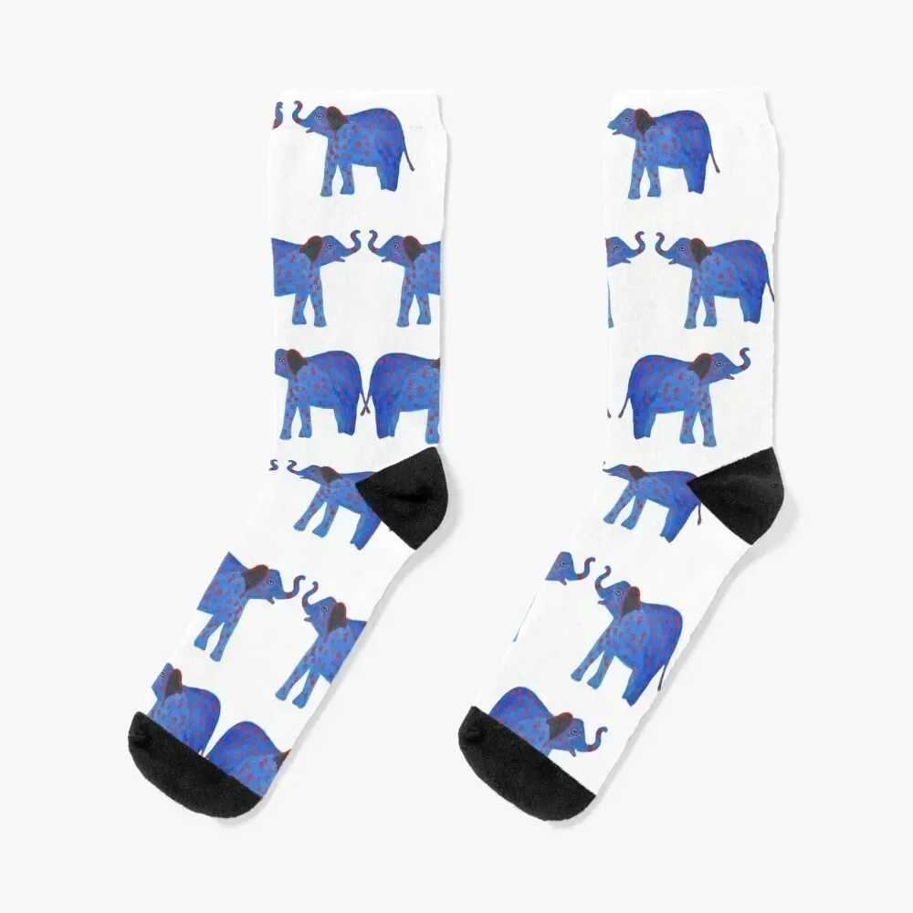 

Blue Elephants Socks hockey colored snow kawaii Socks Men's Women's