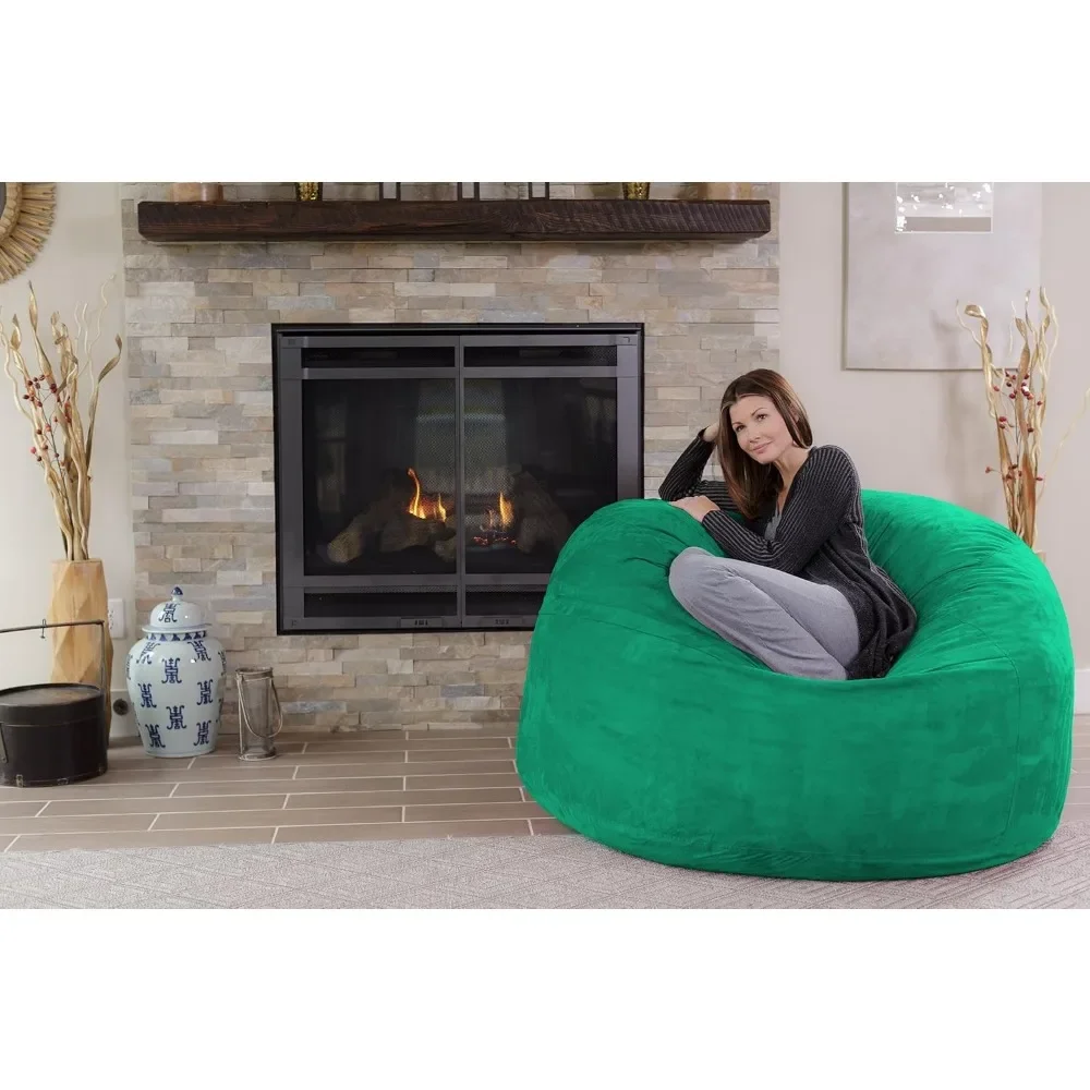 Canapé pouf de 5 pieds pour adultes et jeunes, fauteuil pouf rempli de mousse, micro housse et doublure en daim, canapé pouf à sac de glace