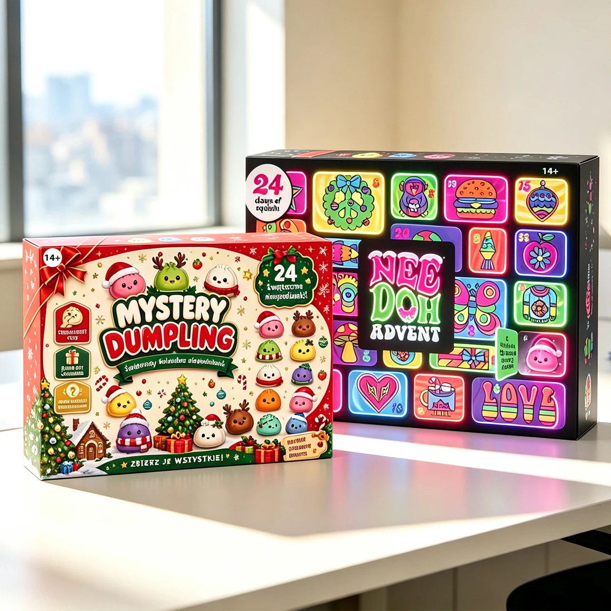 NeeDoh Adult Christmas Advent Calendar 24 Days Countdown Surprise Box, Adult Slow Rebound Squishies Squeeze Sensory Toy Gift new