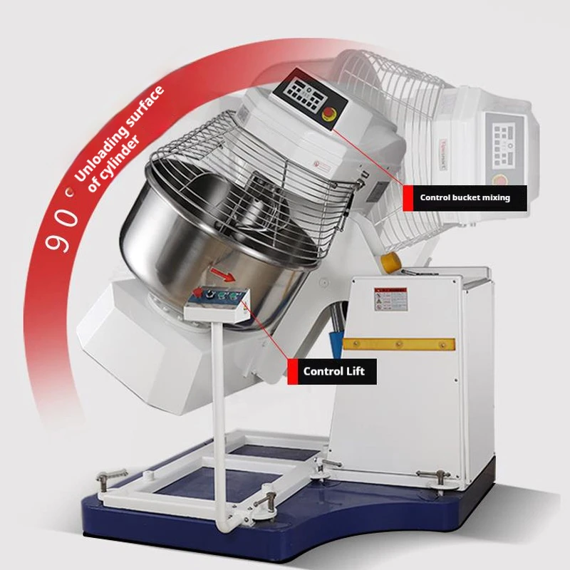Industrial Automatic Dough Mixer Lifter 75kg 100kg 125kg Capacity for Bread Pizza Bakery