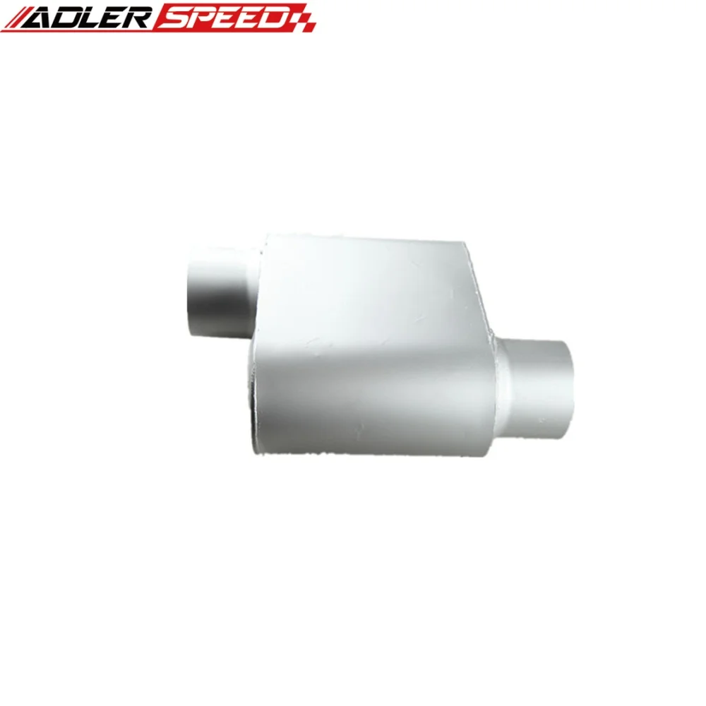 ADLERSPEED Race Performance Silenziatore con ingresso/uscita da 2,5" pollici/3.0" pollici Silenziatore offset a camera singola