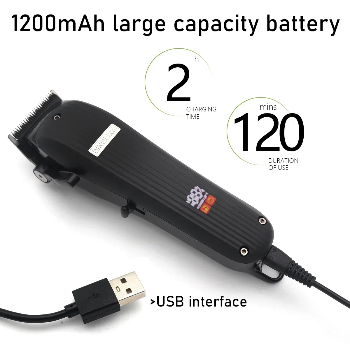 آلة قص الشعر المهنية مقص الشعر أداة تهذيب اللحية الحلاق USB قابلة للشحن الكهربائية اللاسلكي المتقلب للرجال