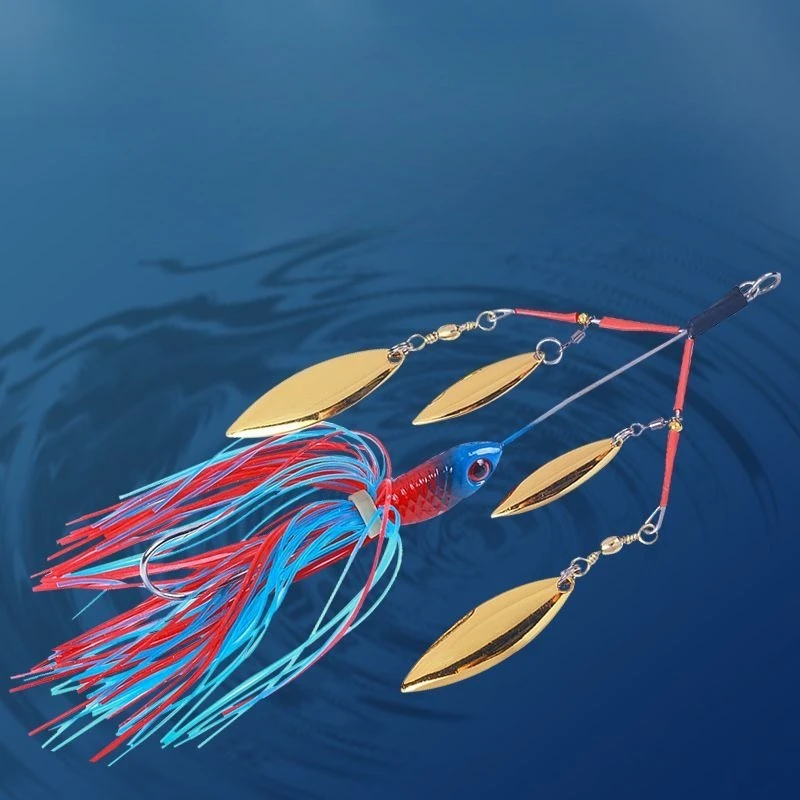 

1pcs13cm22g Noisy Spinner Bait Lure for Freshwater Saltwater Fishing Bass Catfish Pike Perch Fishing Gear with Rotating Blades
