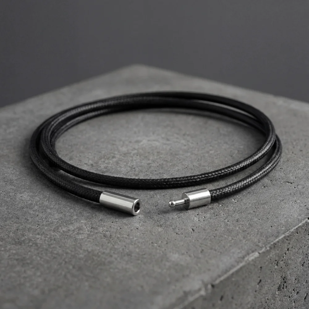 New Black Leather Rope Necklace 45cm DIY Pendant Braided Cord Necklace Waterproof with Clasp Cord Chain Line String Gift