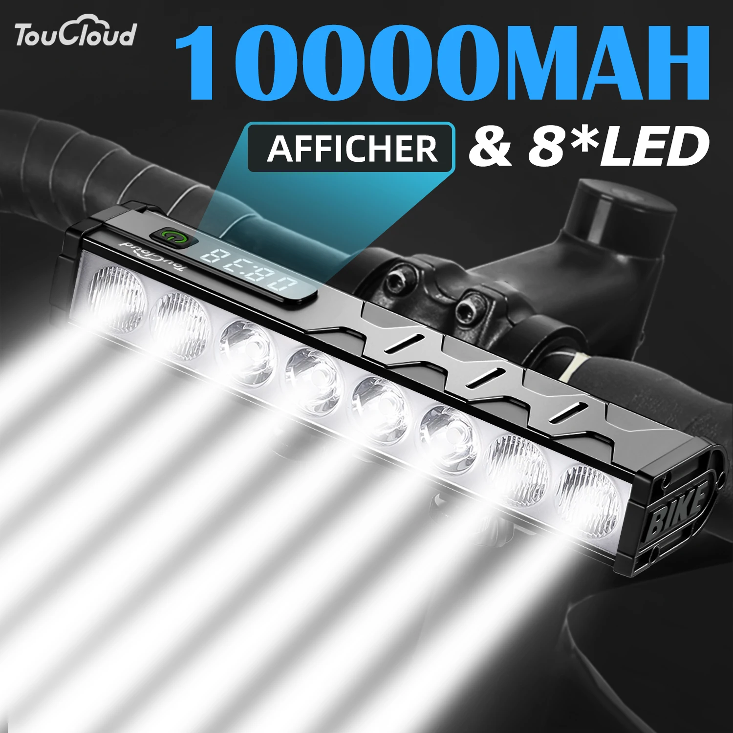 5/8LEDS lumières de vélo avant haute Lumen lumière de vélo 10000mAh batterie externe lampe de poche USB charge vtt route cyclisme lampe accessoire